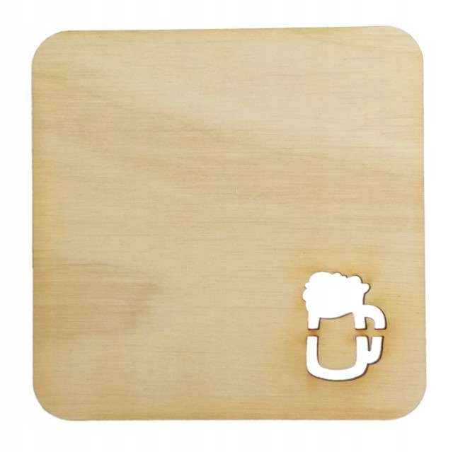 

drewniana podkładka pod napoje piwo decoupage