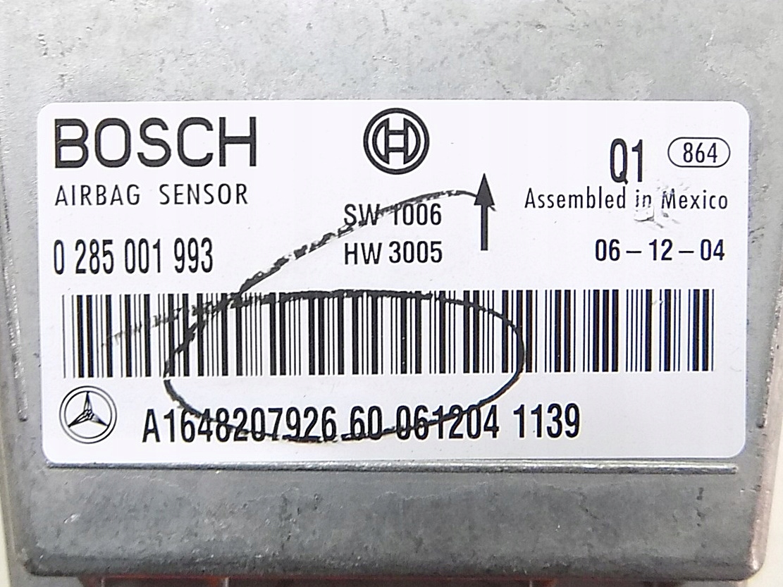 MODUŁ SENSOR AIRBAG - MERCEDES ML W164 05-11 Numer katalogowy części A1648207926