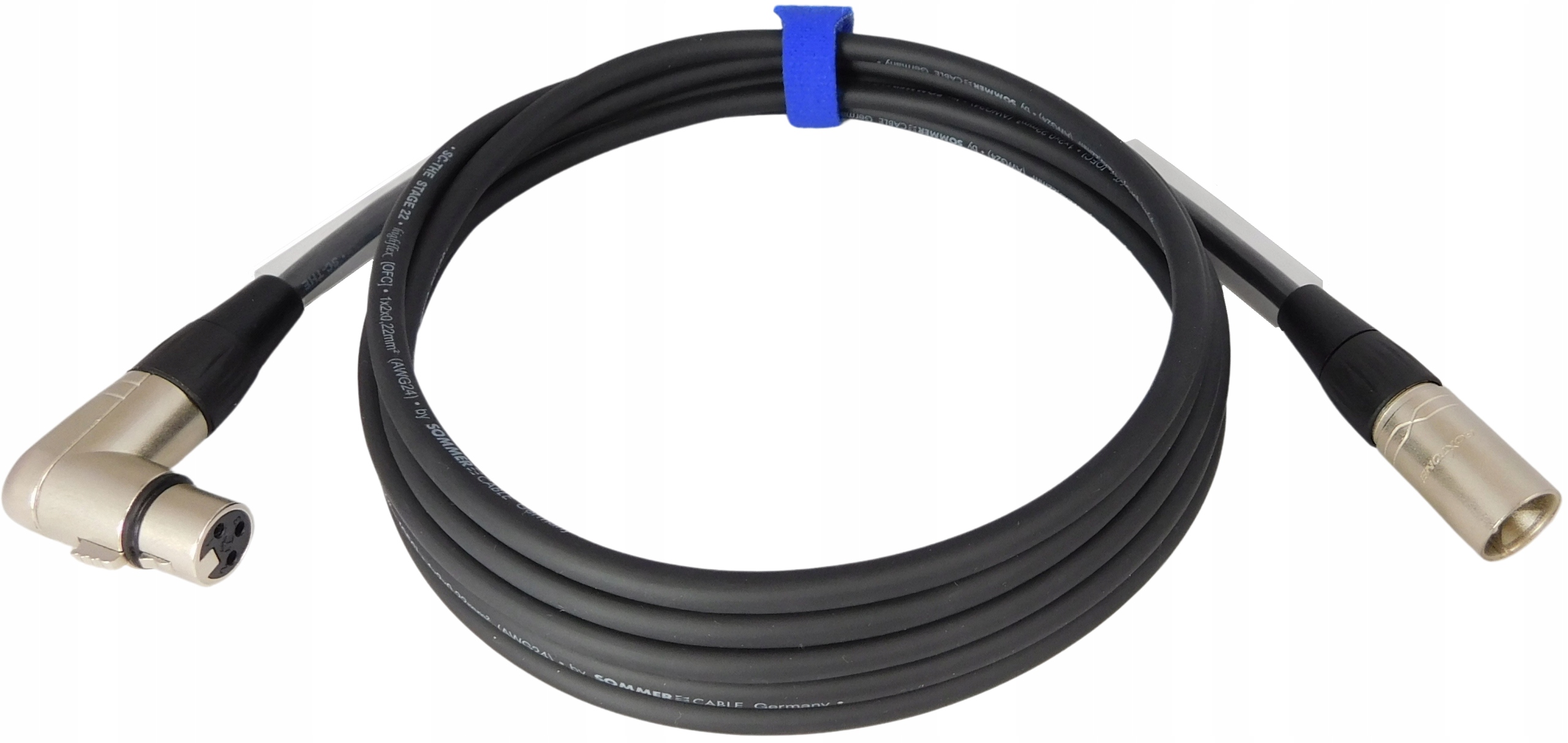 Kabel Sommer Roxtone Kątowy Xlr Kabel Mikrofonowy 1m