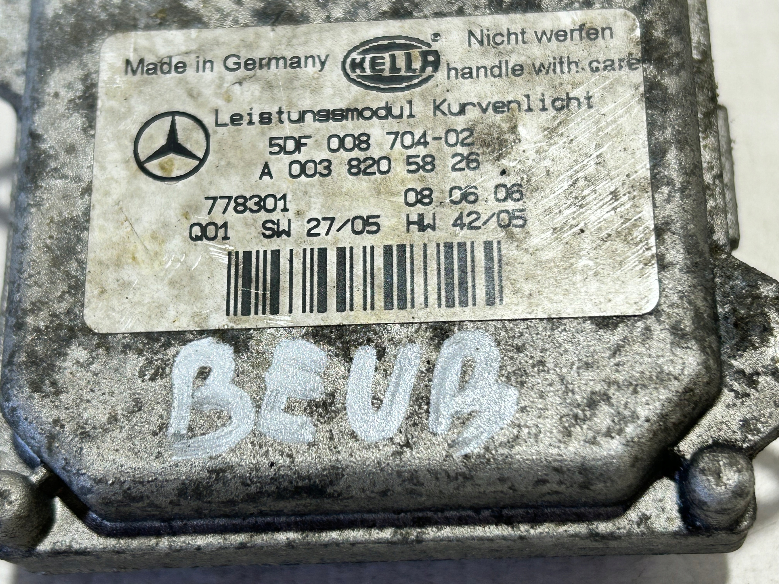 control unit XENON module steering MERCEDES ML W164 CLS W219 0038205826