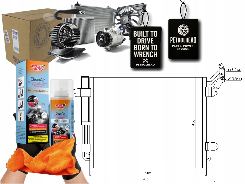 Kondenzátor Klimatizace Vw Tiguan 1.4/2.0/2.0D 09.0 #Petrolhead Pro+ Kit9