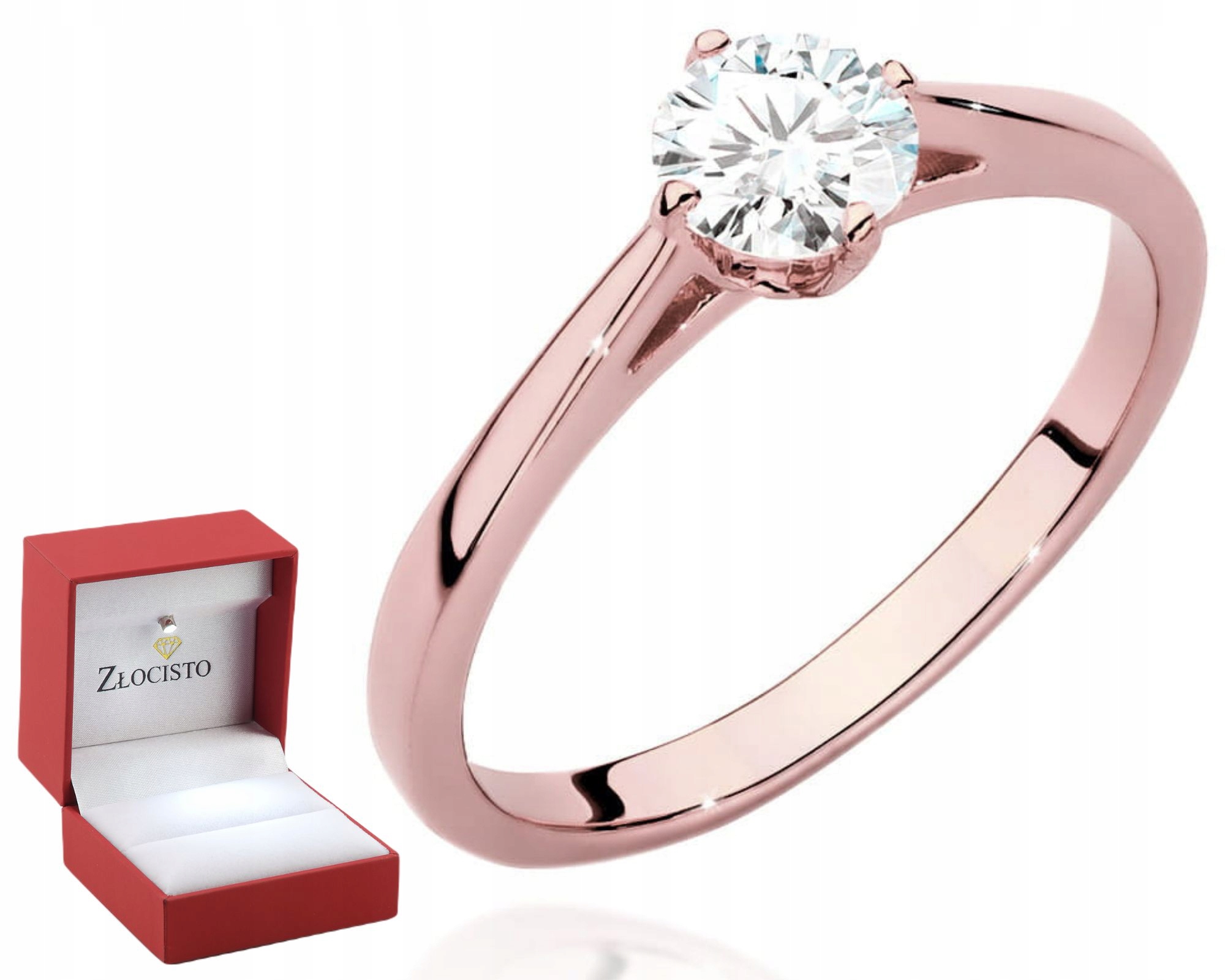 Růžové Zlato Prstýnek S Briliantem Gravírování 585 Bonus Dárek