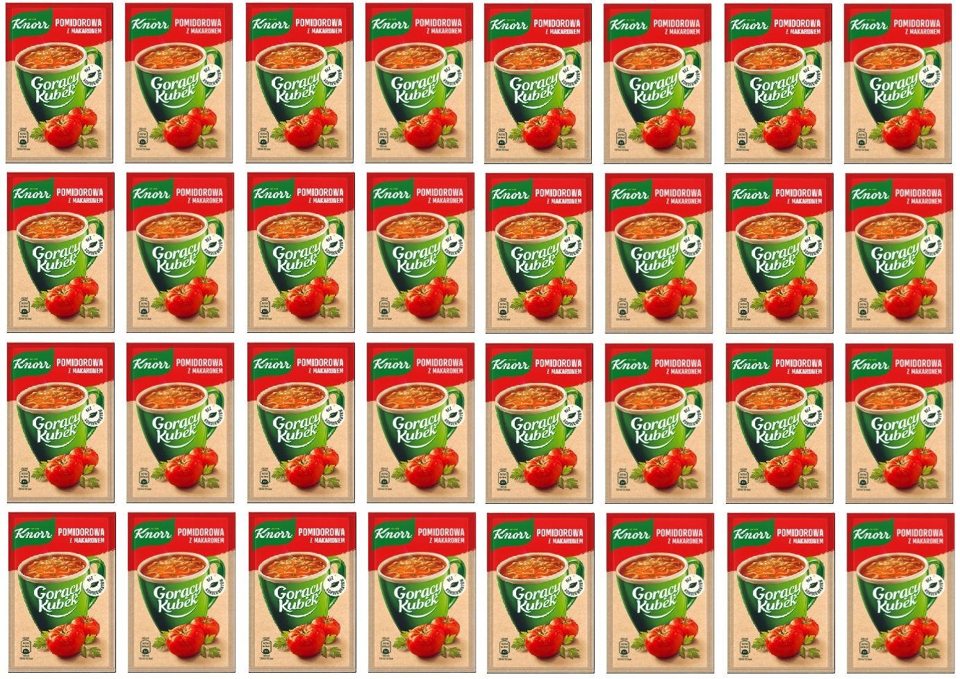 32 x 19 g Knorr Horký rajčatový hrnek s těstovinami Karton