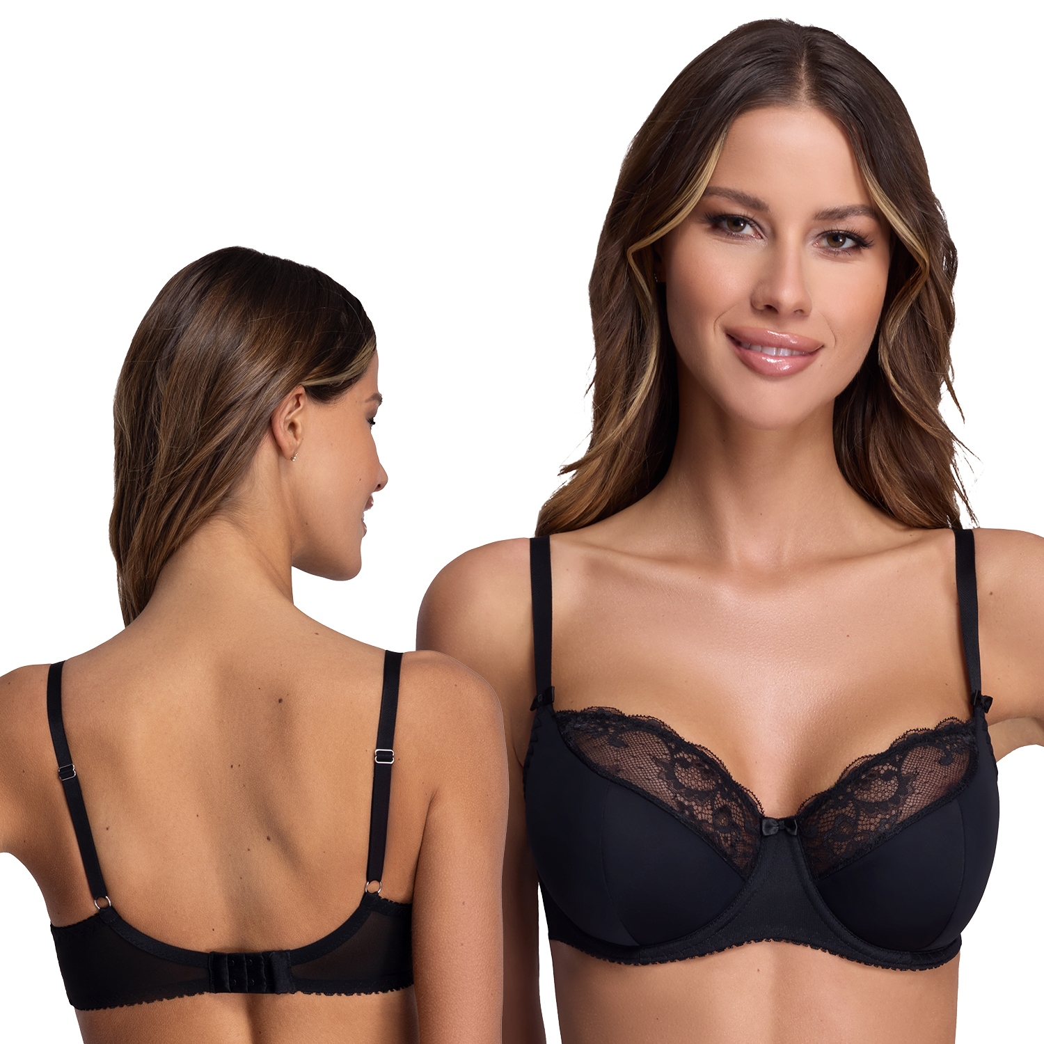 Ava 2110 Azalea černá Polovyztužená podprsenka Semi Soft 75D