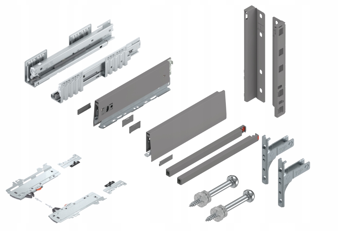 Blum Šuplík Merivobox 300 Vysoká E Tip-On Šedá 40 kg