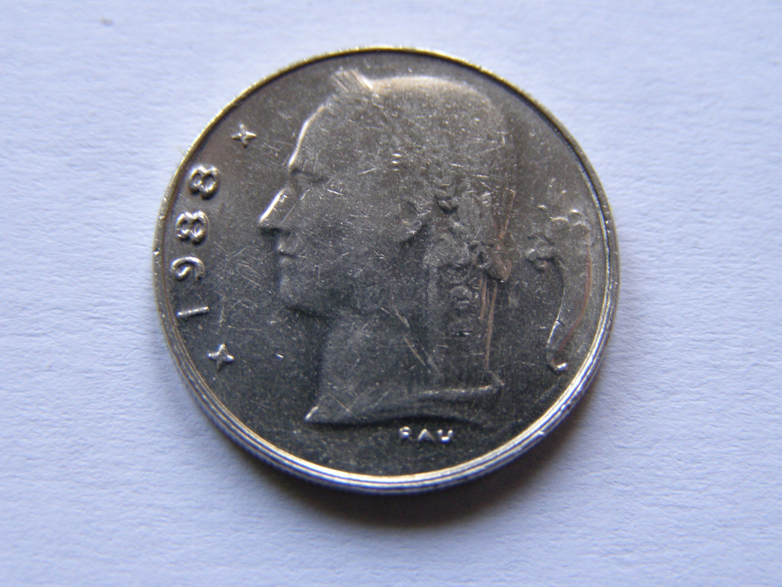 BELGIA 1 FRANC 1988 ROK BELGIQUE !!!!!!!!!!!! 0007