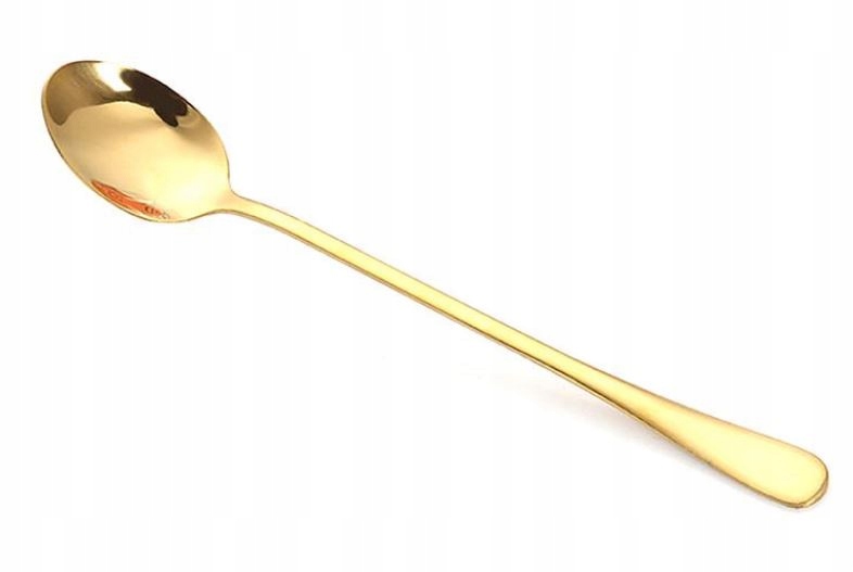

Łyżeczka długa do kawy latte deserów Złota stal