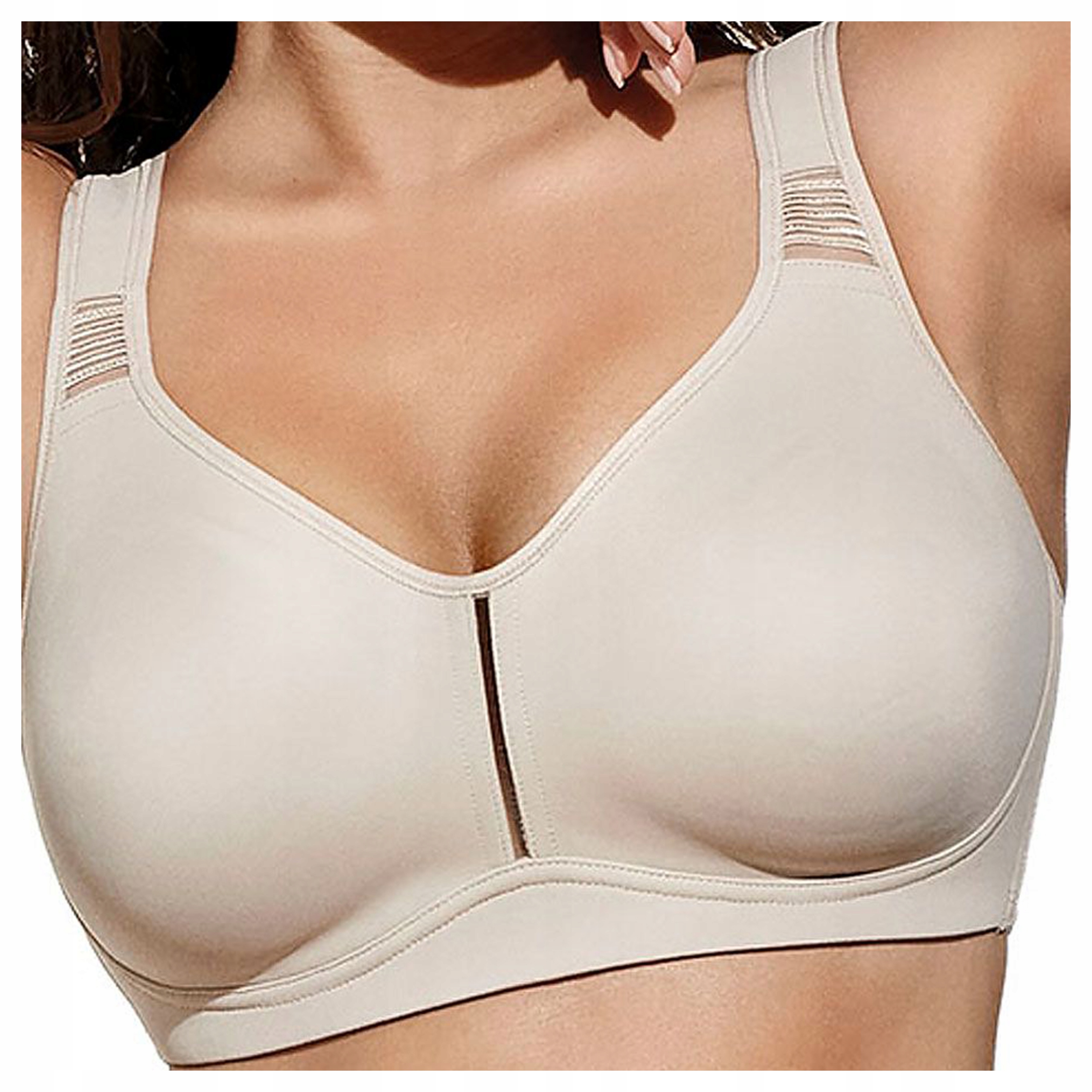 Biustonosz Miękki bez Fiszbin Miękkie Szerokie Ramiączka 75D Elvira Beżowy