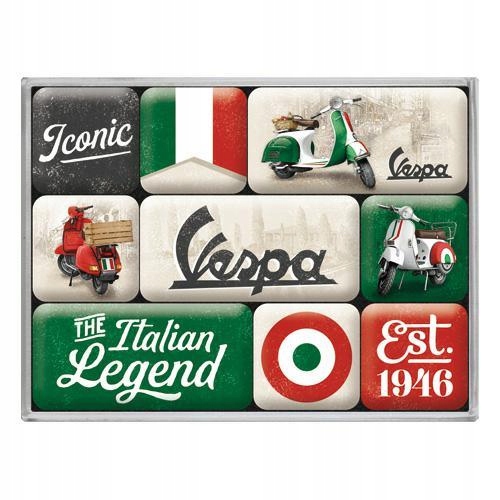 Магніти на холодильник (9шт) Vespa Italian Legen