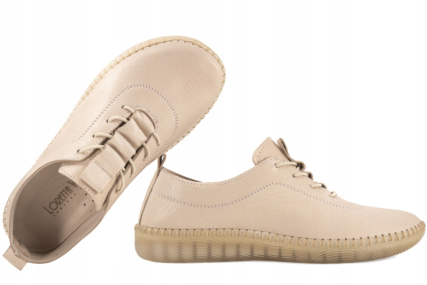 Loretta Vitale HY/779 Dámské Kožené Polobotky béžové 37 Béžová