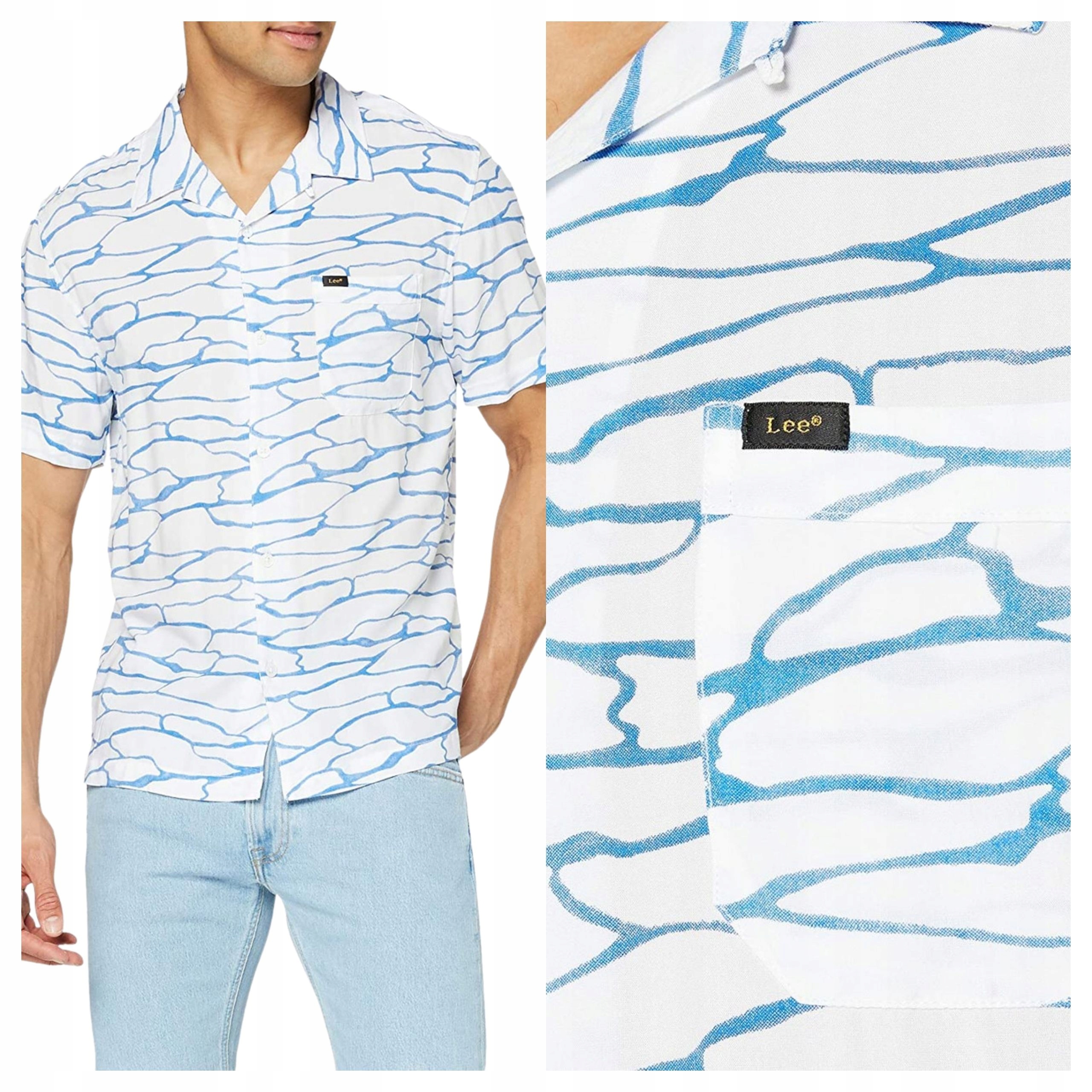 Pánská košile Lee Ss Resort Shirt Viskóza Bílá Canvas M