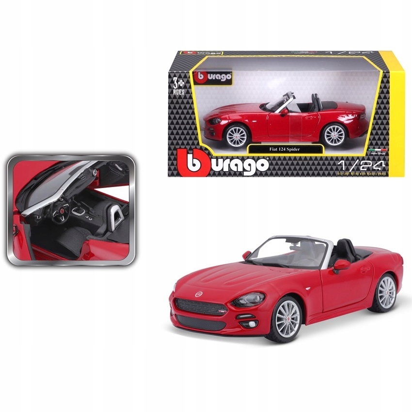 Fiat 124 Spider 1:24 model Bburago 18-21083 Kod producenta 18-21083
