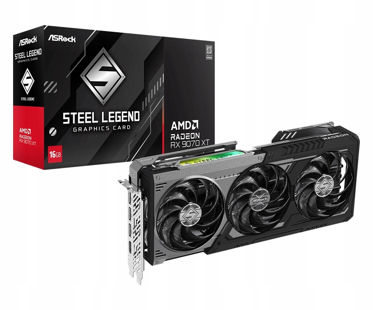 Grafická karta Asrock RX9070XT Steel Legend Dark 16GB