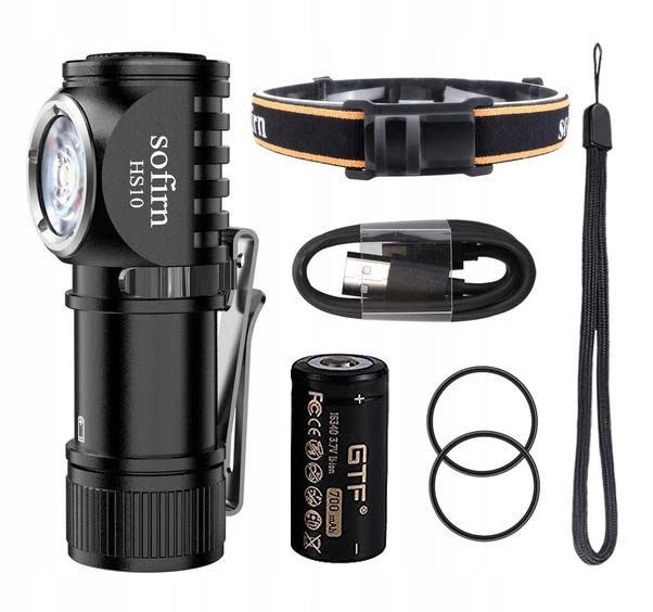 LATARKA CZOŁOWA 1100lm SOFIRN HS10 + OGNIWO 16340