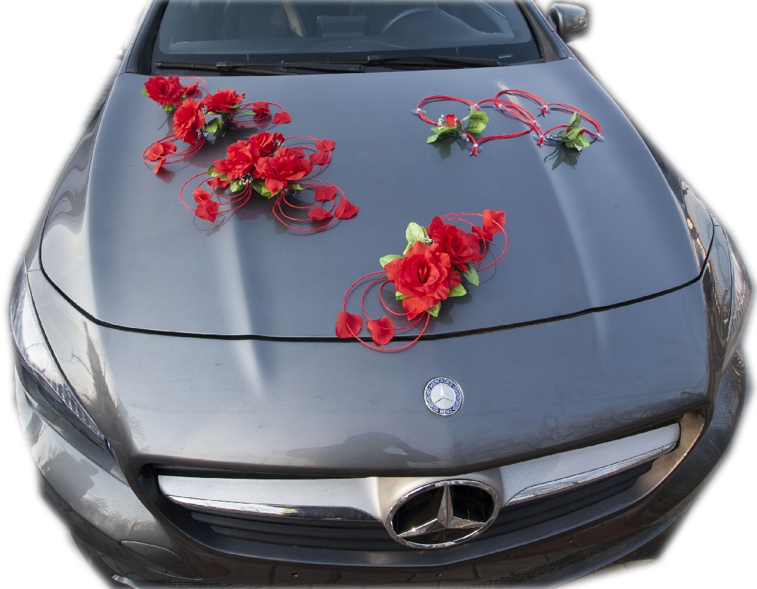 Červená dekorace na auto 062