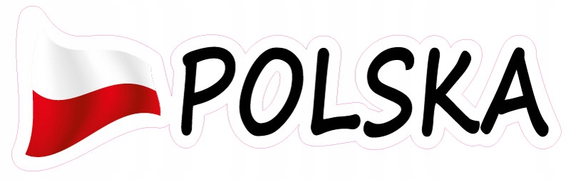 Naklejka z napisem POLSKA + flaga M