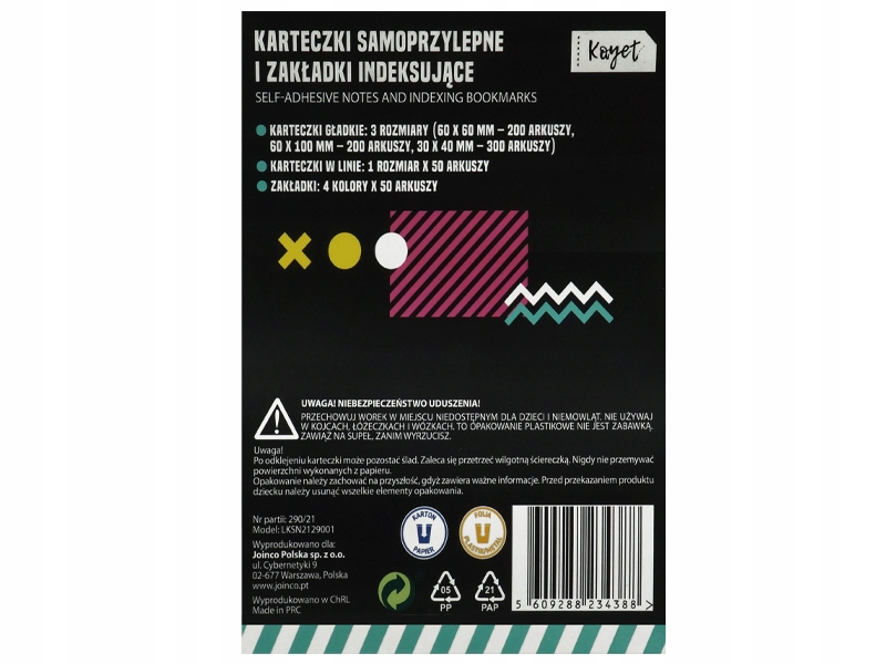 KARTECZKI SAMOPRZYLEPNE ZAKŁADKI INDEKSUJĄCE BLOCZEK KARTECZEK 950 SZTUK Kolor Wielokolorowy