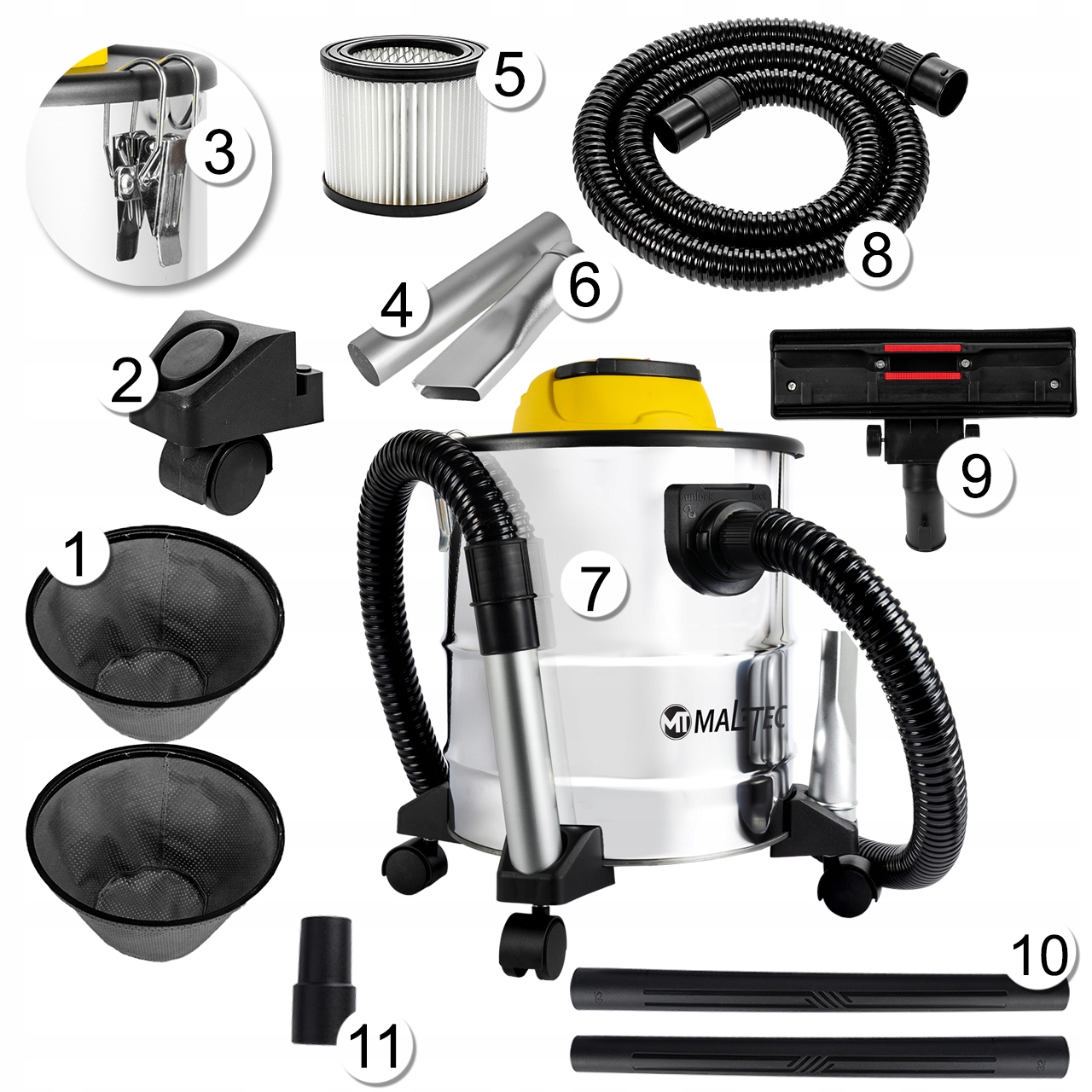 ODKURZACZ do POPIOŁU KOMINKOWY PRZEMYSŁOWY 2000W Seria ML2500-ASH