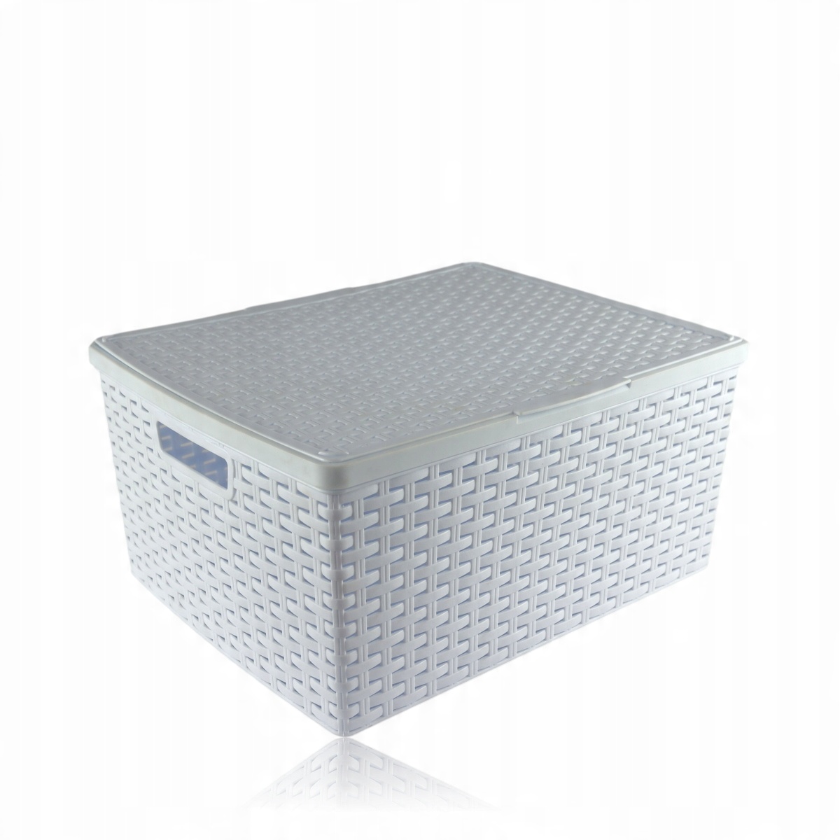 

Koszyk z pokrywą Box Rattan biały