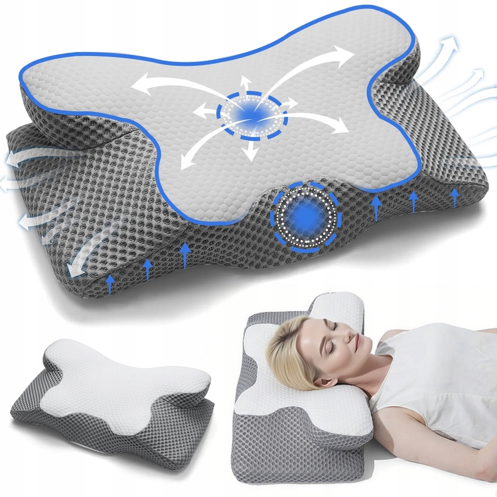 Ortopedický Polštář Na Spaní Na Boku A Břiše S Profilovanou Paměťovou Pěnou