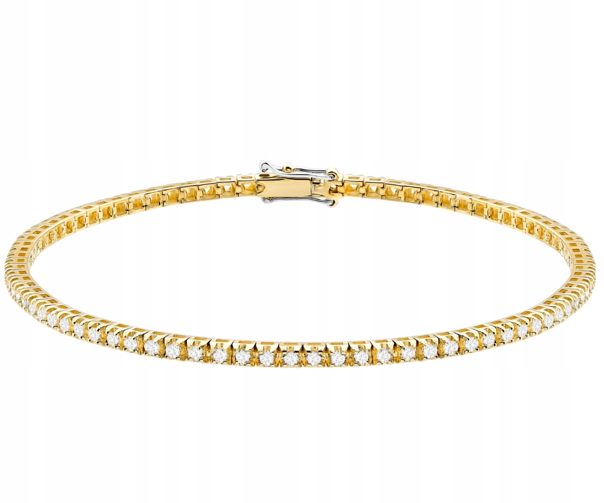 Zlatý náramek 14K 585 s laboratorními diamanty 1,14 ct 18 cm
