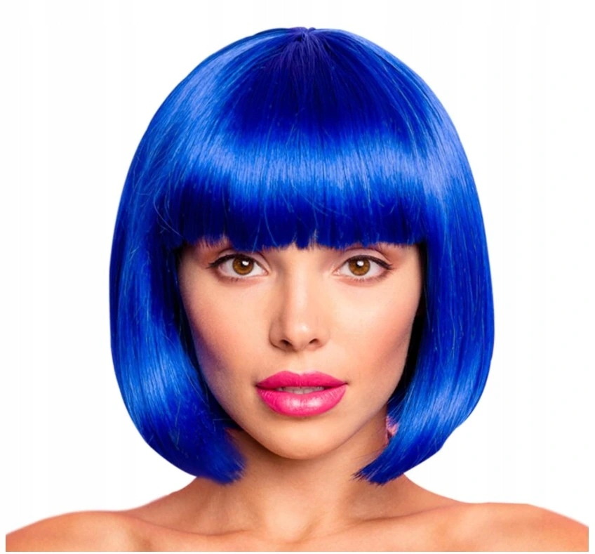 Modrá mikádo paruka Sophia s rovnou ofinou