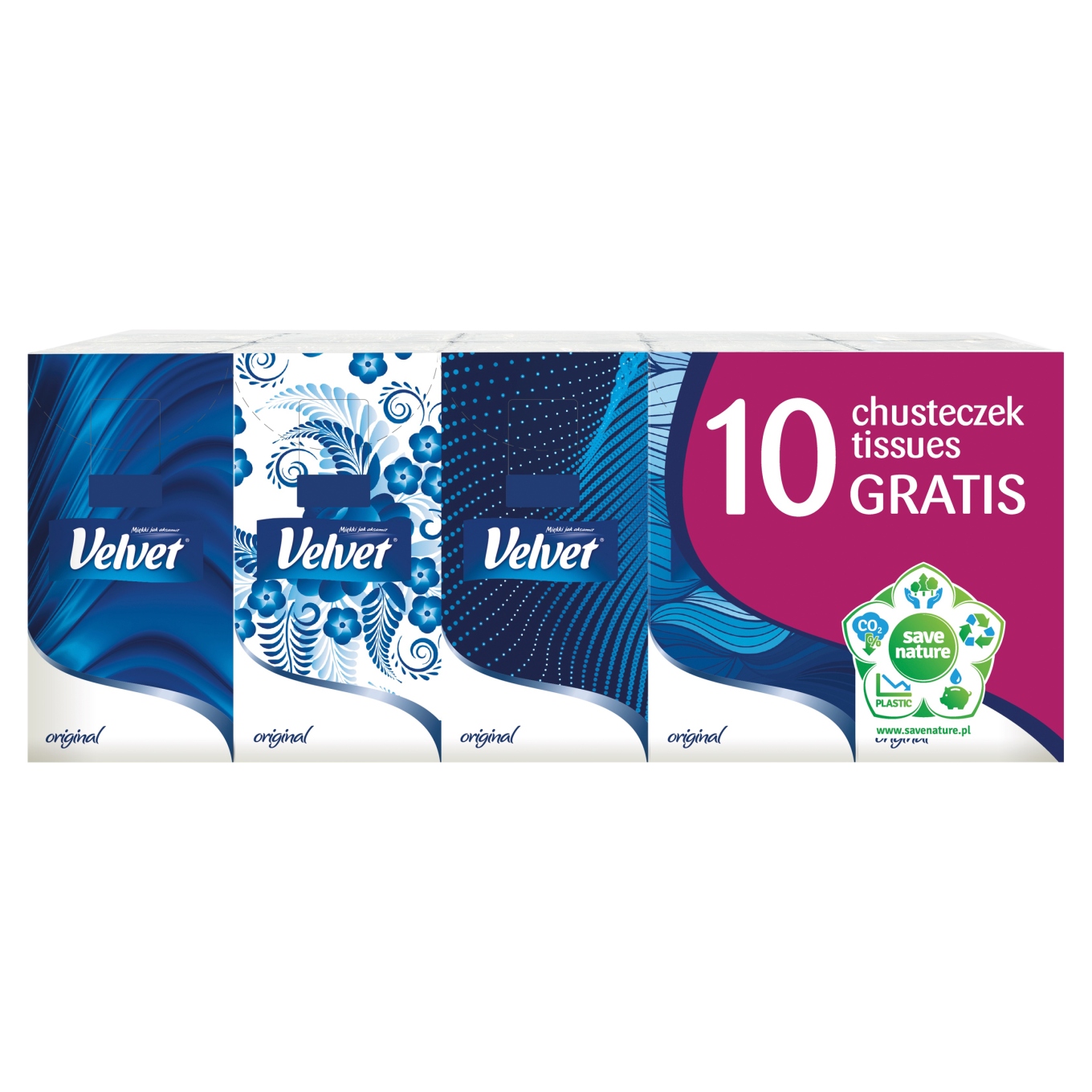 

Velvet Original Chusteczki higieniczne 10 x 10szt