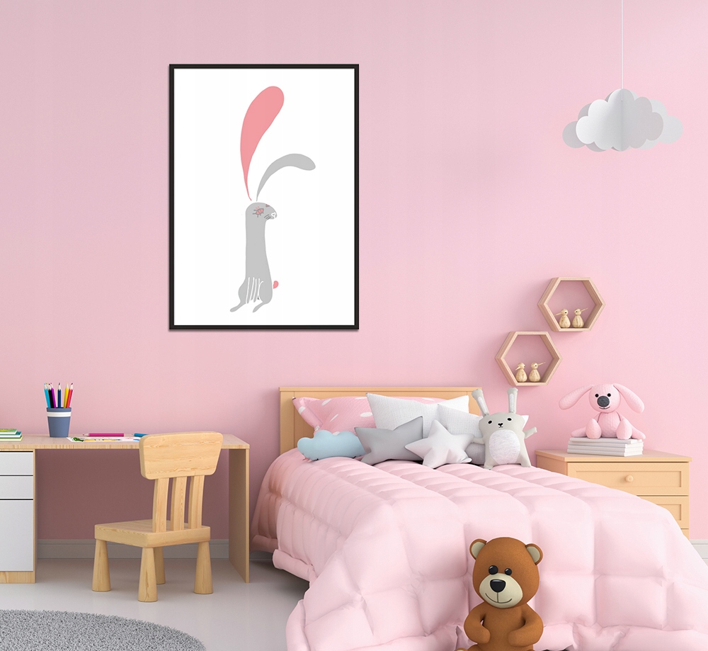 OBRAZ PLAKAT W RAMIE 33x43 cm Króliczek PD108 Marka inna