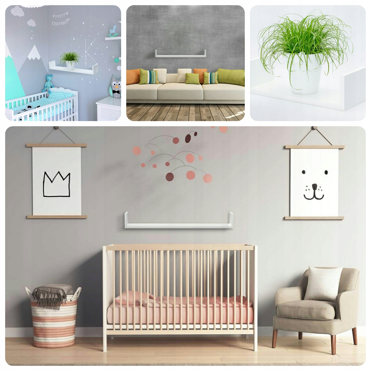 PÓŁKA WISZĄCA boczki salon pokój kuchnia 70x20cm Materiał płyta laminowana