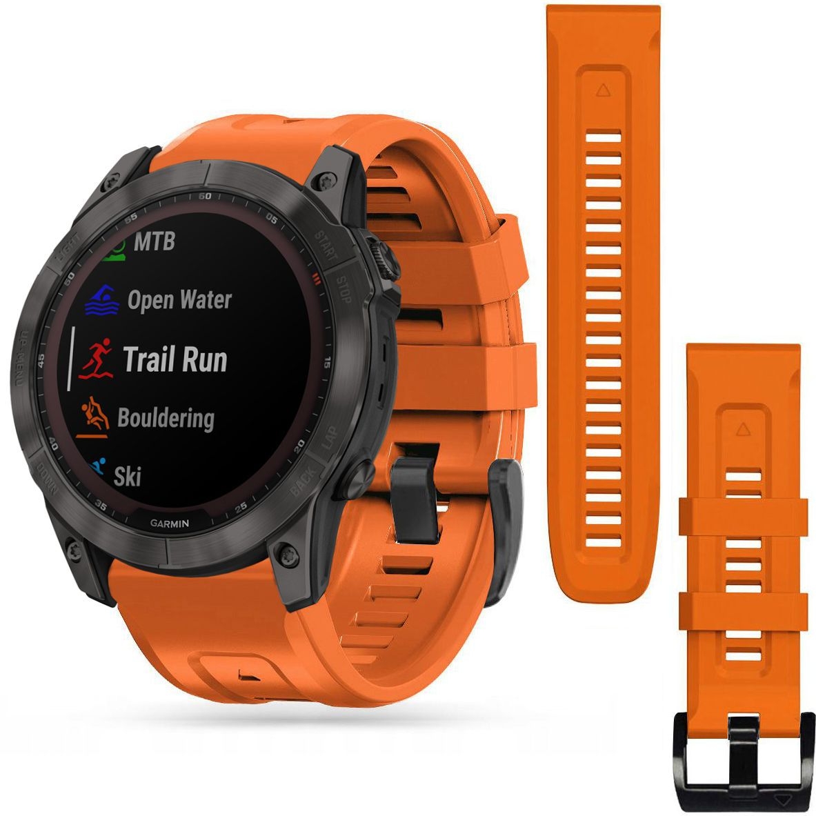 

Pasek Silikonowy do Garmin Fenix 7X, Pomarańczowy