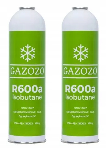 40 x Chladivo na plyn Izobutan R600a 420 g 750 ml Sada
