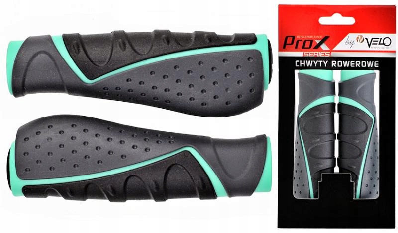 Chwyty Gripy Rączki Uchwyty Rowerowe Velo Prox VLG-719AD3 130mm Gel miętowe