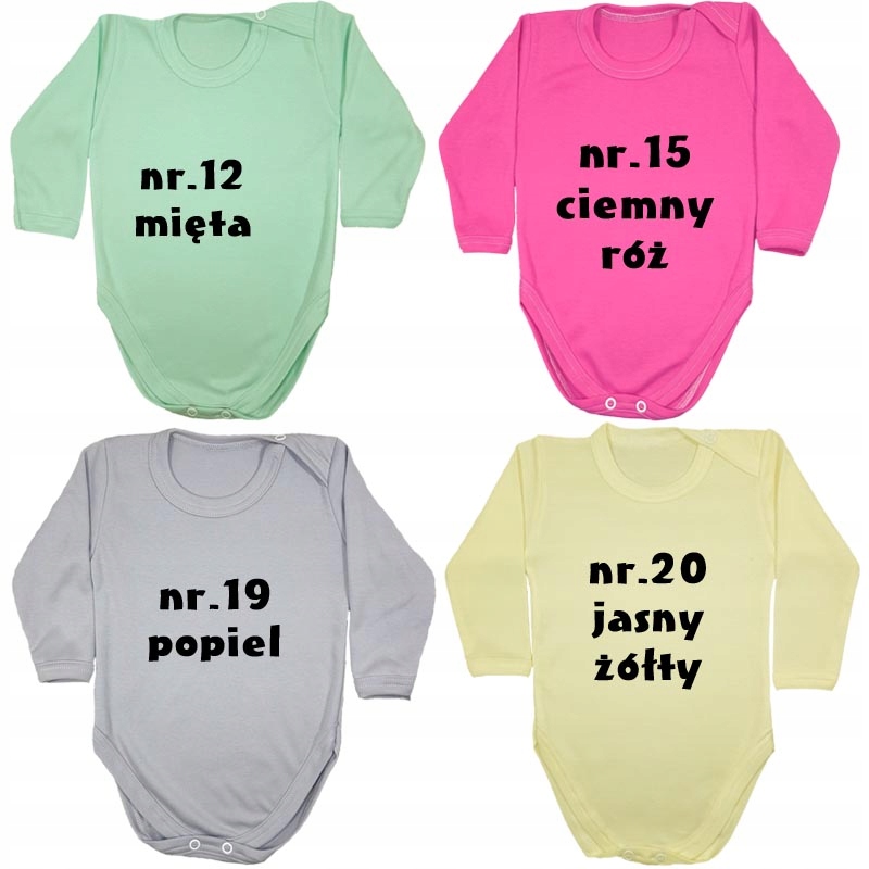 Body DŁUGI RĘKAW 100% bawełna POLSKIE 92 cm Rękaw długi rękaw