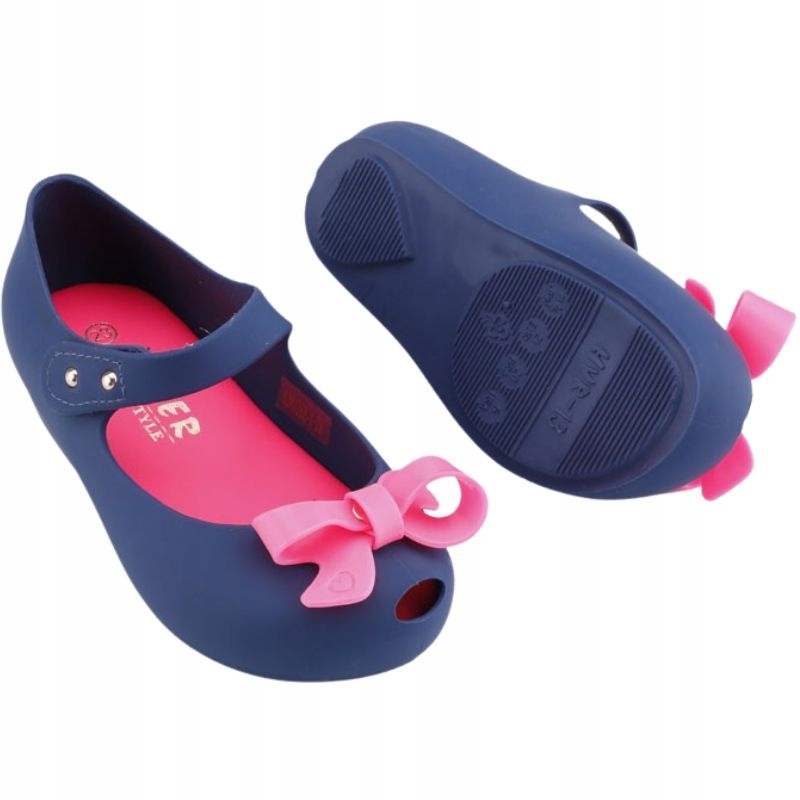 

Balerinki meliski dziewczęce na rzepy granatowe