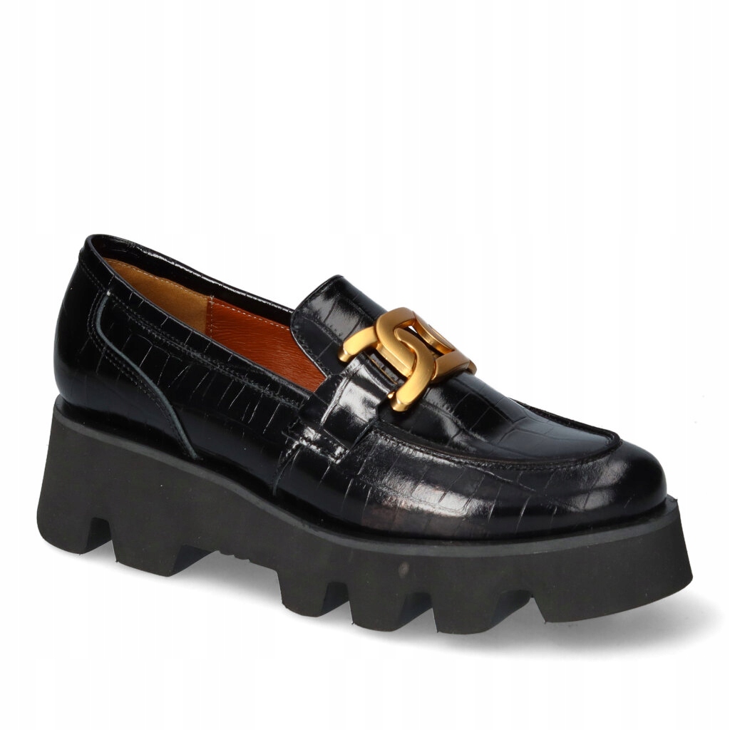 Mokasíny Karino 4186/126-P Černé lisované lico 38