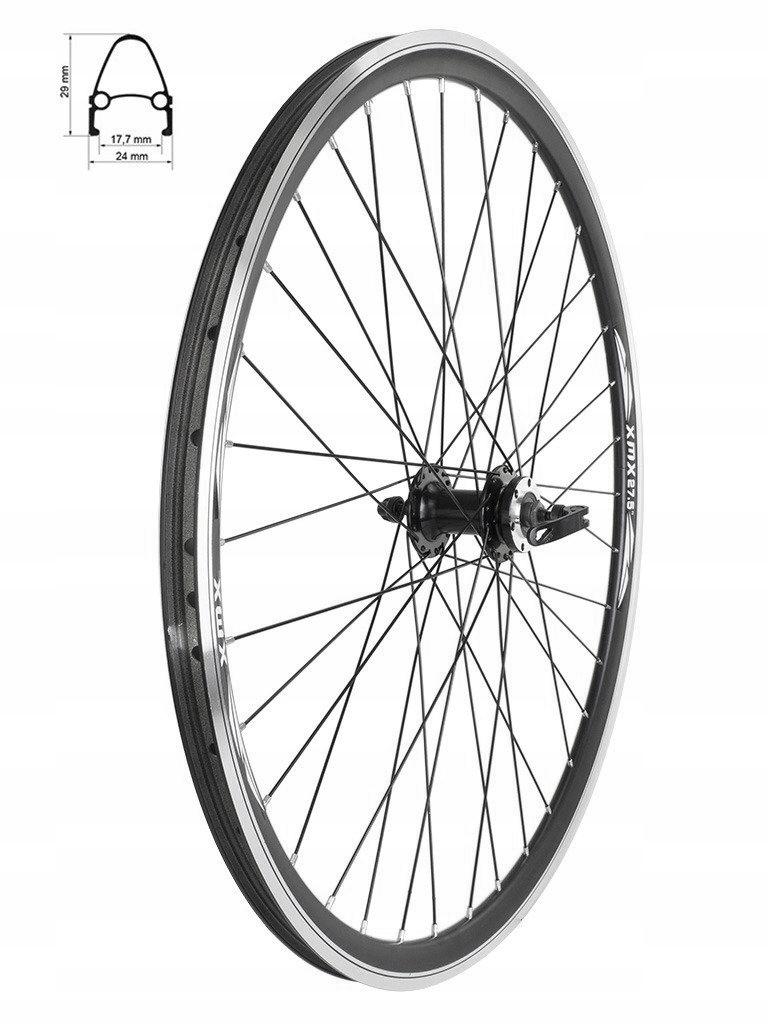 KOŁO ROWEROWE PRZEDNIE ŁOŻYSKA MASZYNOWE POD HAMULEC TARCZOWY 26" Kod producenta 100273