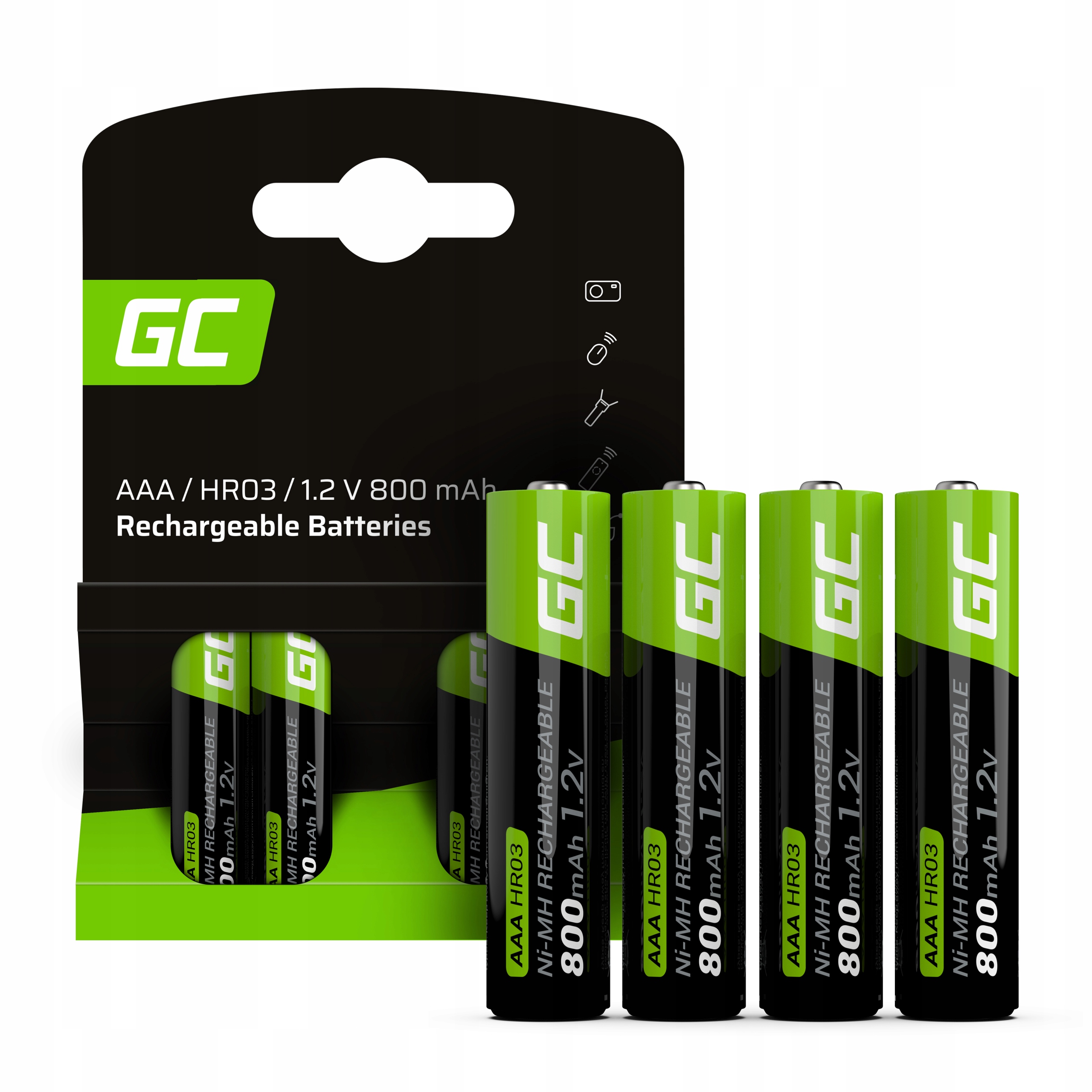 

4x Akumulatorki Aaa R3 Green Cell 800mAh Baterie