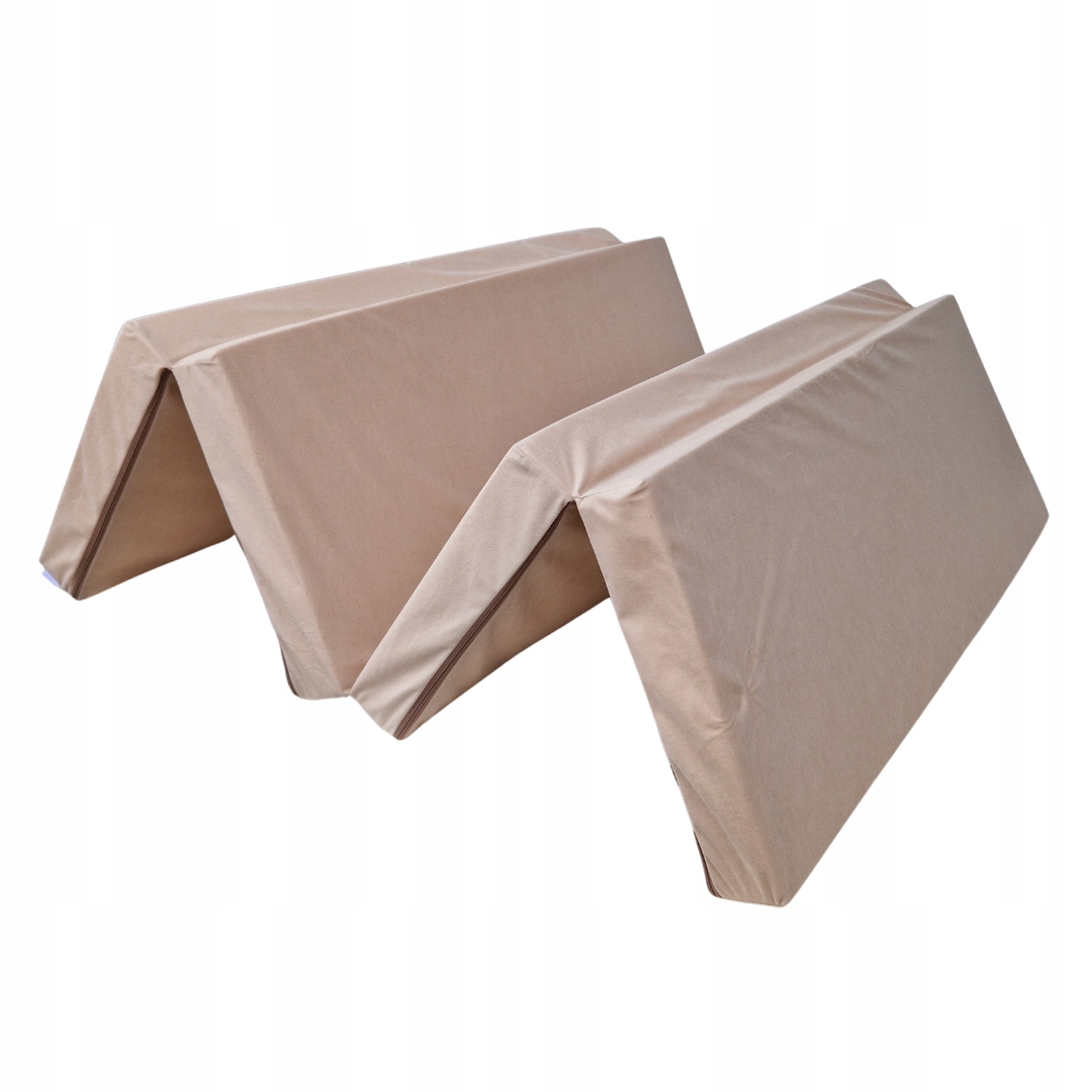Materac składany rozkładany łóżko dostawka 200 x 120 x 8cm Beżowy 1009