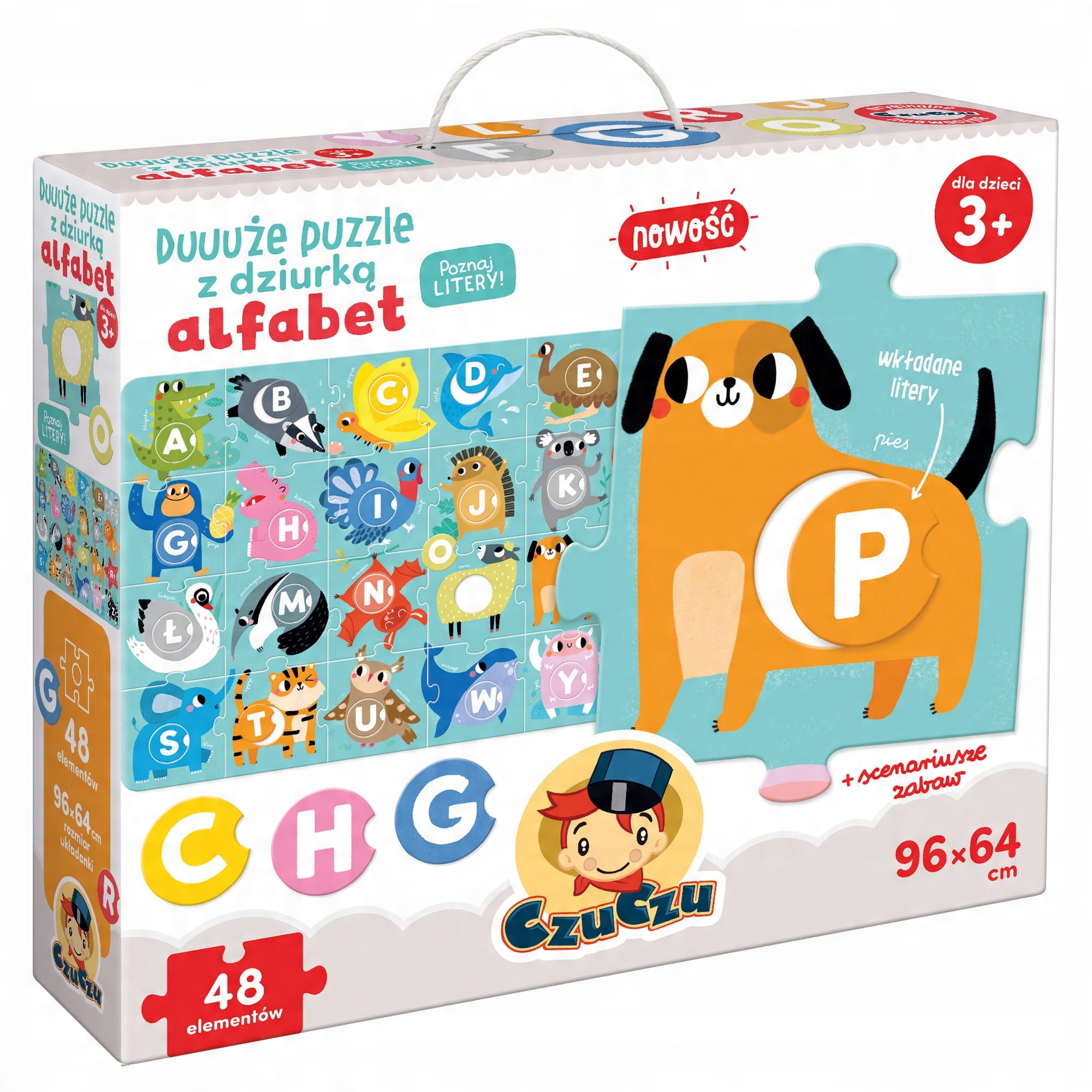 

Czuczu Duuuże Puzzle Z Dziurką Alfabet Litery 3+