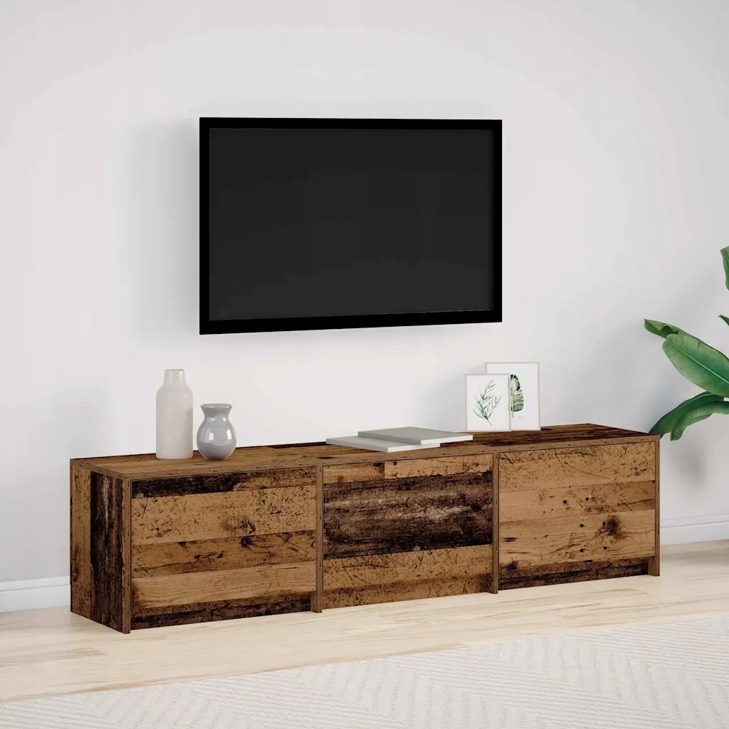 Szafka RTV z LED Stare Drewno 162 x 34 x 40 cm Drewno Kompozytowe