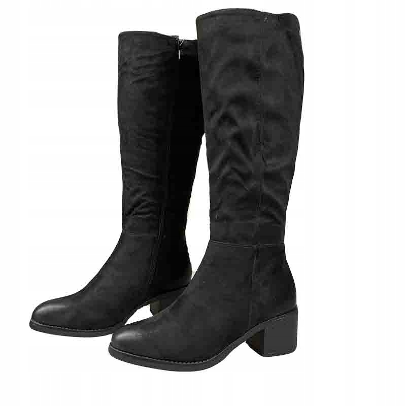 Klasické kozačky Sokolski Z24-141 černý semiš vel.38