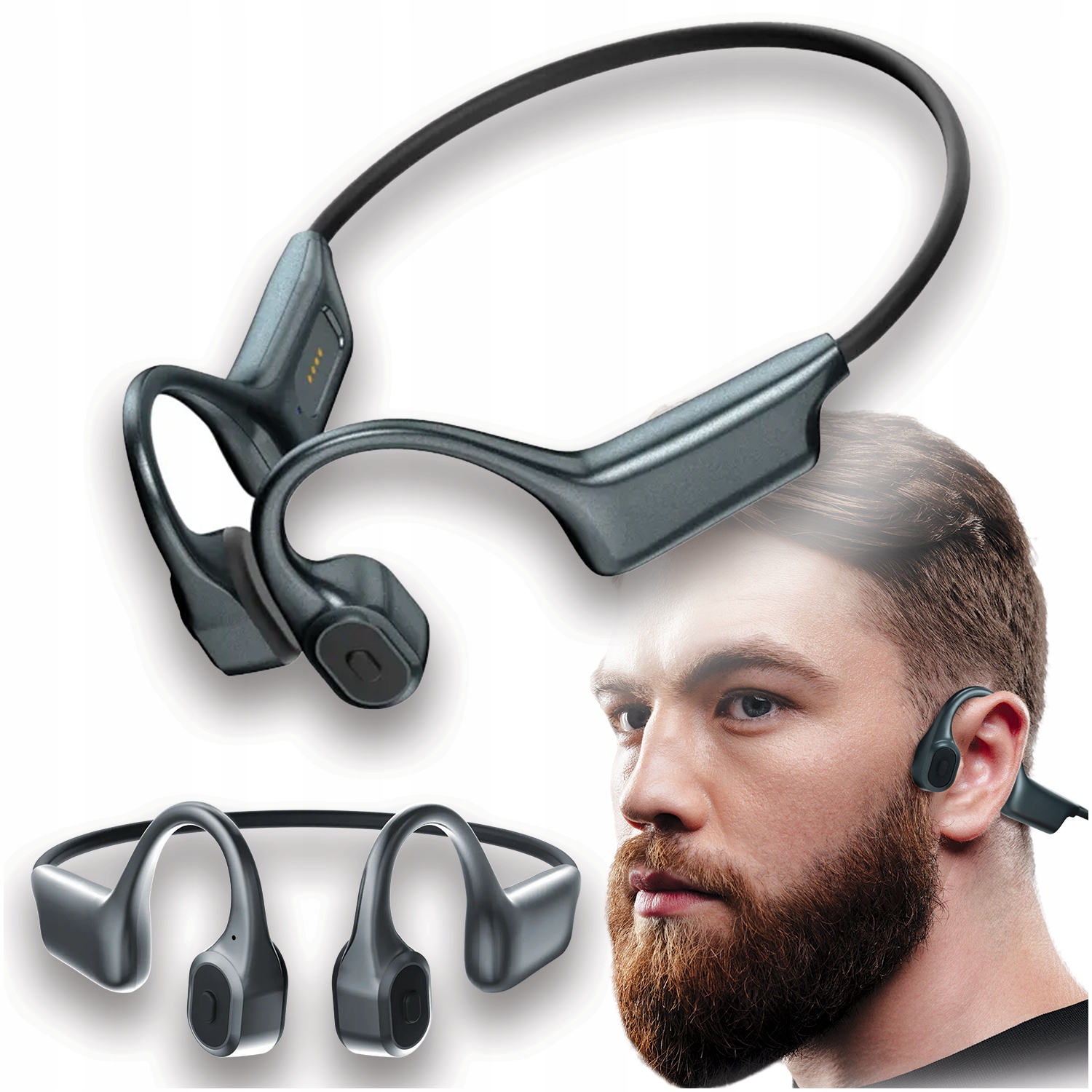 Słuchawki Bezprzewodowe Przewodnictwo Kostne Sportowe Bluetooth Ipx Zauszne