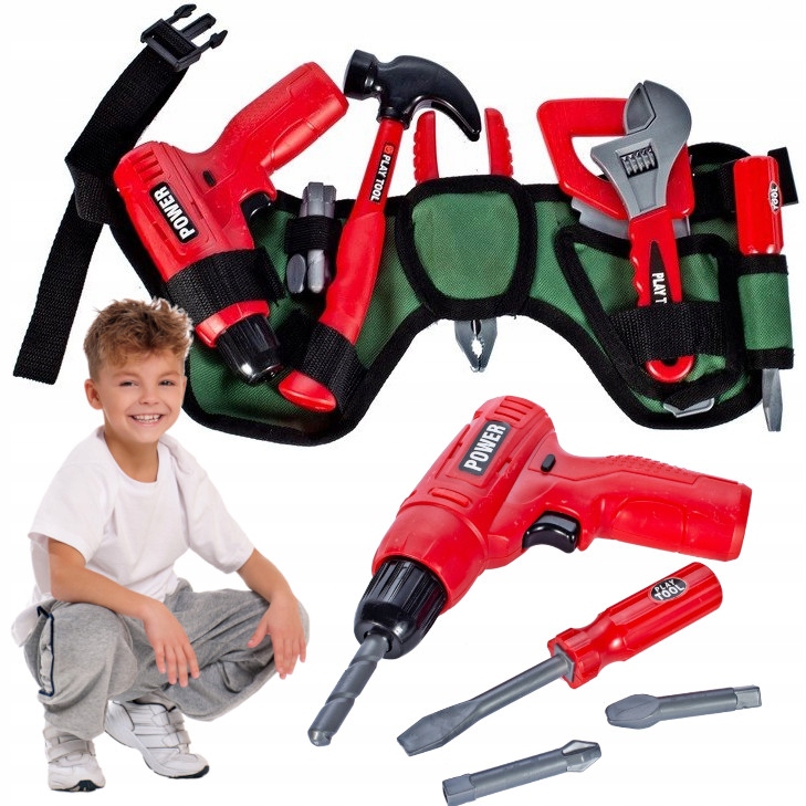 ZESTAW MAJSTERKOWICZA PAS na NARZĘDZIA WIERTARKA MŁOTEK PIŁA dla dzieci Marka Stator