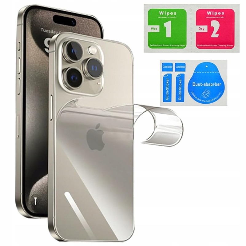 FOLIA OCHRONNA NA TYŁ HYDROŻELOWA HYDROGEL DO APPLE IPHONE 15 PRO MAX
