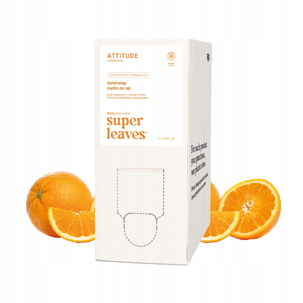 Levně Mýdlo na mytí rukou Pomeranč 2 l Hypoalergenní Ekologické Zásoba Attitude