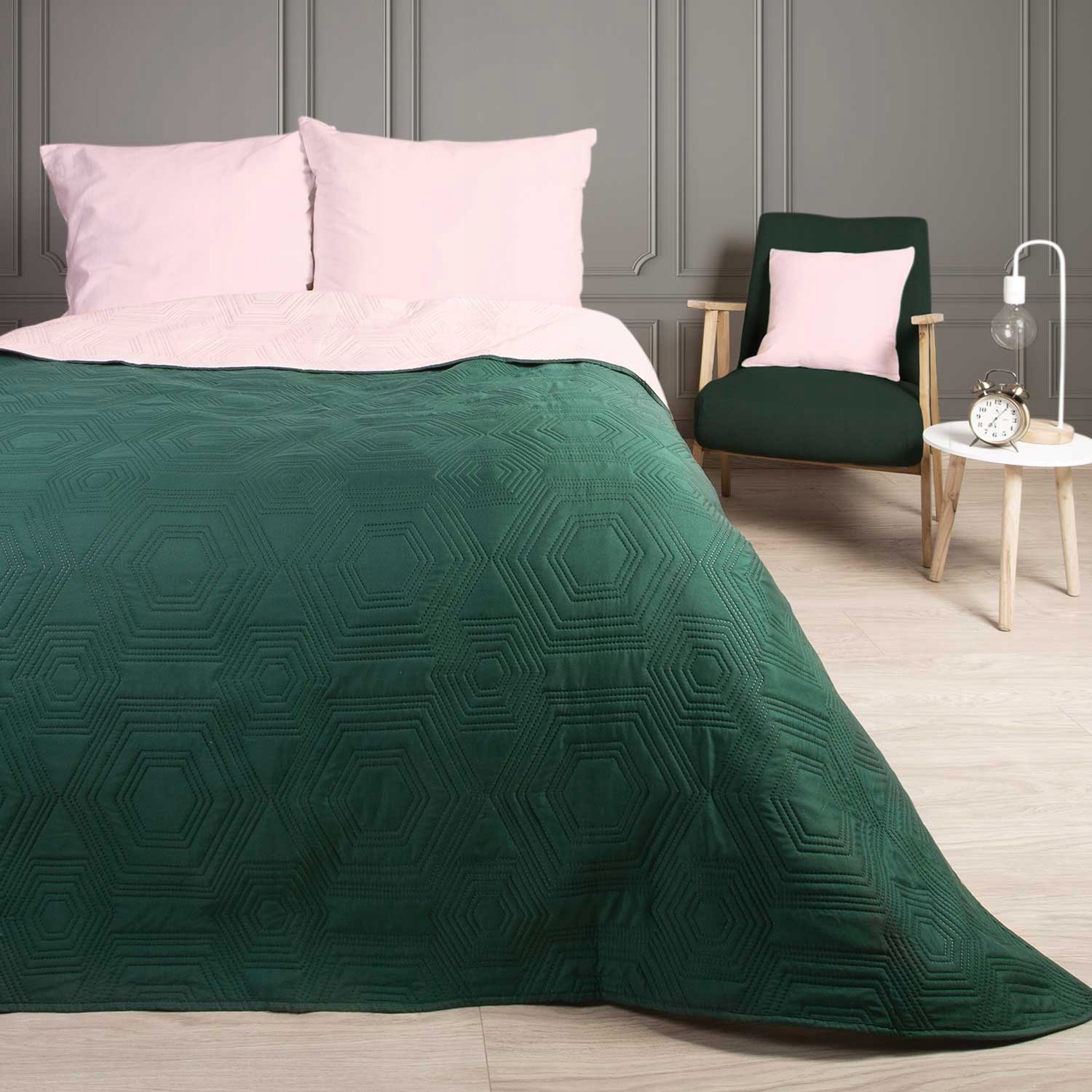 

Narzuta TARA/green+light pink/240x220