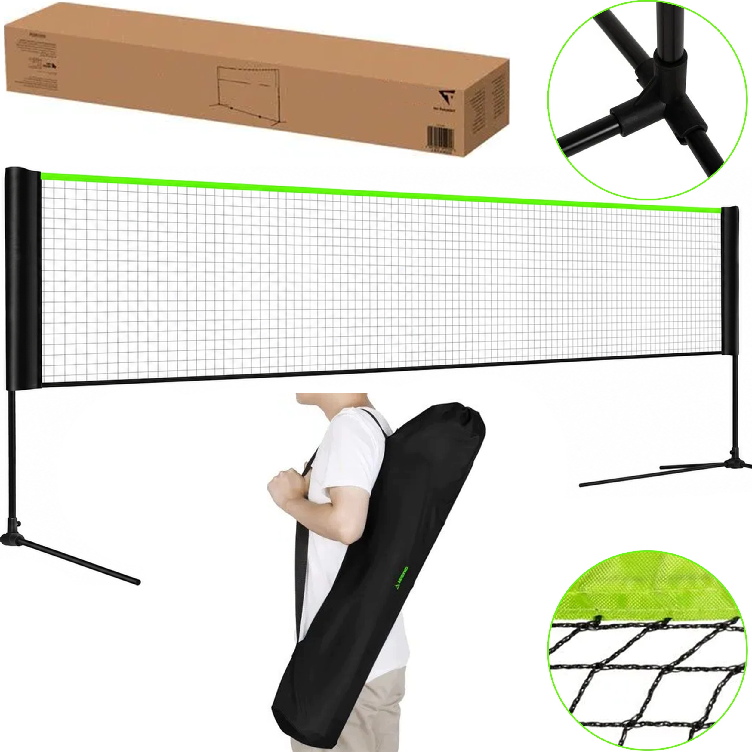 Přenosná Badmintonová Síť Univerzální Volejbalová Trizand 3V1 310 cm