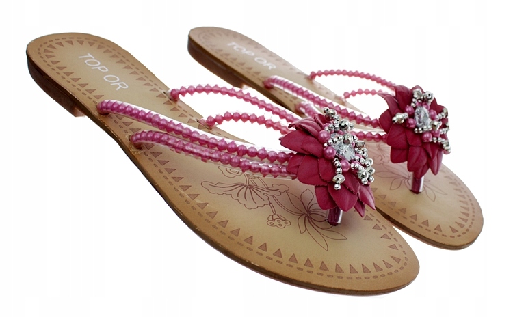 

Klapki Japonki Kwiatek Cyrkonie Buty 5387 roz. 38