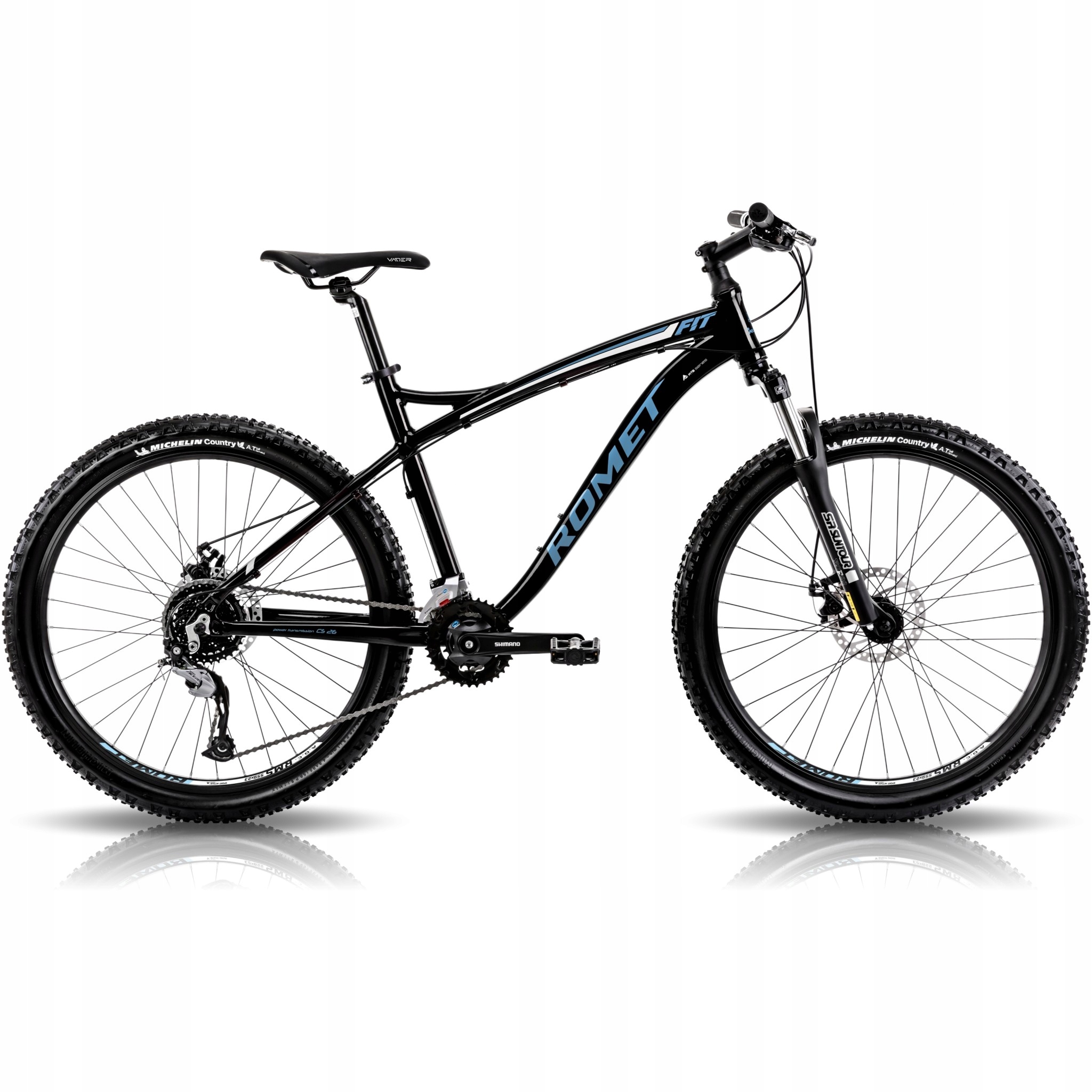 Rower górski Mtb Romet Rambler Fit 26 18 cali czarno niebieski
