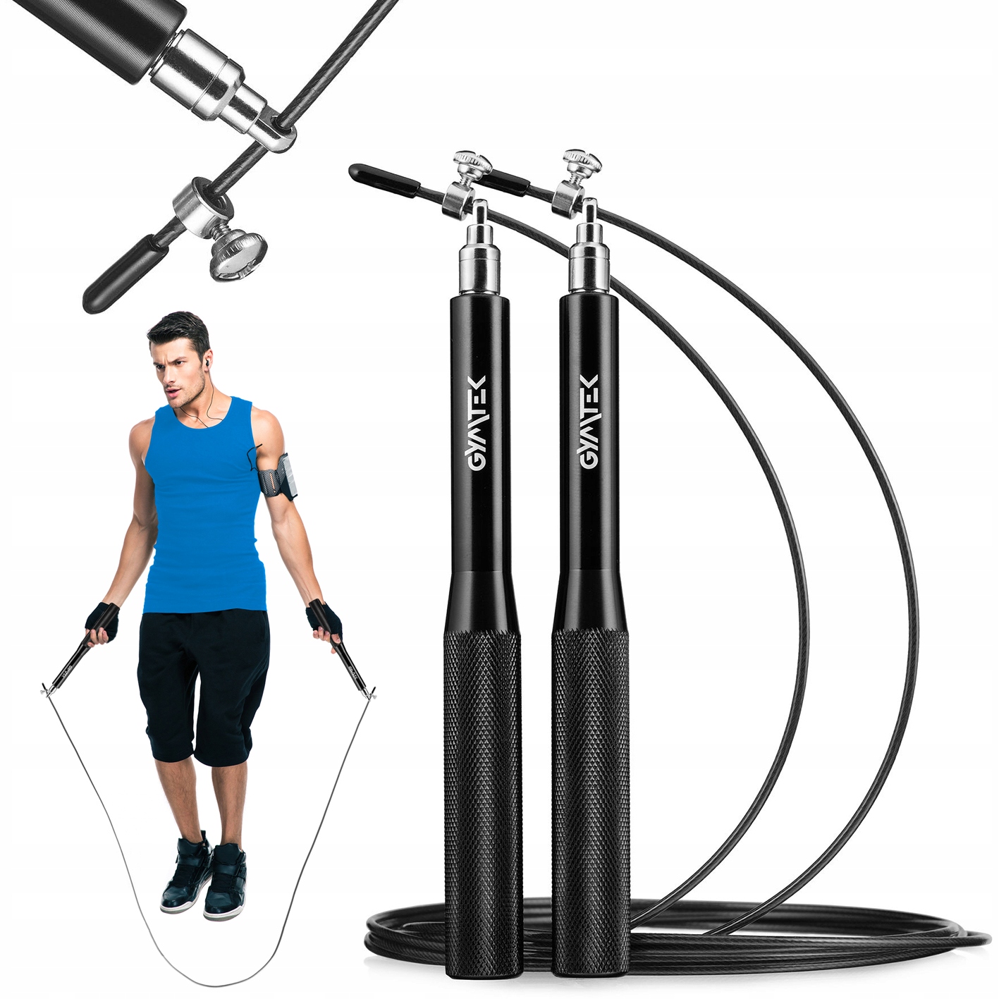 

Skakanka Regulowana Stalowa Bokserska Fitness